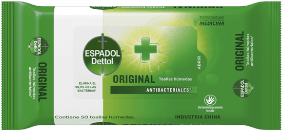 Espadol Dettol Toallas Húmedas Antibacteriales Original
