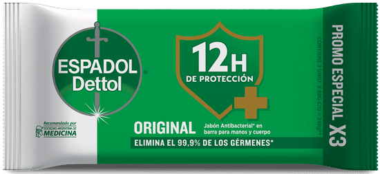 Espadol Dettol Jabón en Barra x3 Original