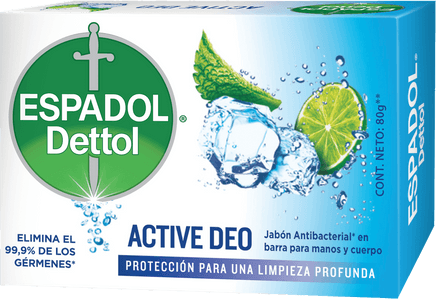 Espadol Dettol Jabón en Barra x1 Active Deo